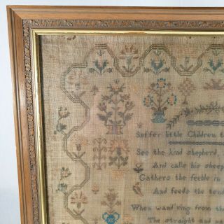 Antique 19th Century Victorian Sampler Dated 1849 By Mary Ann Jones Aged 10 2
