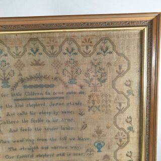Antique 19th Century Victorian Sampler Dated 1849 By Mary Ann Jones Aged 10 3