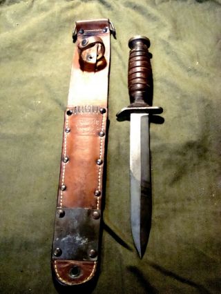 Rare Early Wwii Us M3 Fighting Knife & Its M6 Sheath - All Very