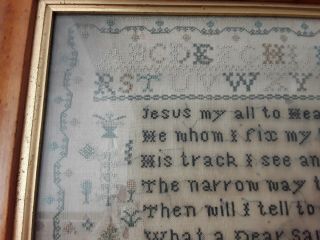 Early 19th Century Antique English Needlework Sampler Dated 1824 3