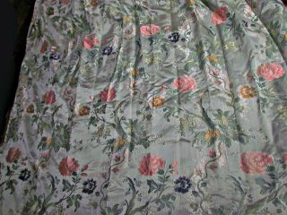 2 Vintage Silk? Brocade Drape Panels Floral And Foliage