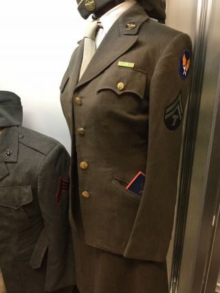 Wwii U.  S.  Army Wac Enlisted Tunic,  Skirt And Cap.  All Buttons Present.