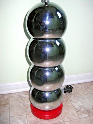 Vintage Mid - Century Modern George Kovacs 4 Stacked Chrome Ball Table Lamp Balls
