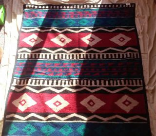 Biederlack Multicolor Blanket/throw,  Geometric Or Tribal Pattern,  72 " X 55 ",  Usa