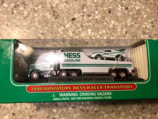 2001 Hess Miniature Truck And Racer 100 - In - Box 2001 Hess Mini Truck