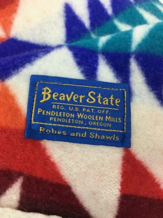 Vintage Pendleton Beaver State Woolen Mills Wool Blanket 64 