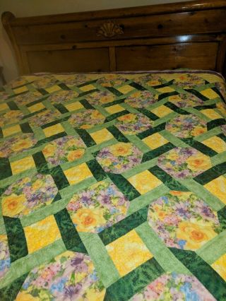 Floral Queen - Sized Handmade Quilt / Bed Spread