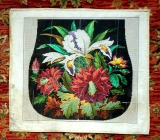 Antique Berlin Woolwork hand - painted PAIR charts pattern 19th century 3