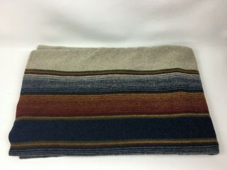 Vintage Pearce Woolrich Wool Striped Multicolor Blanket 60” X 72”