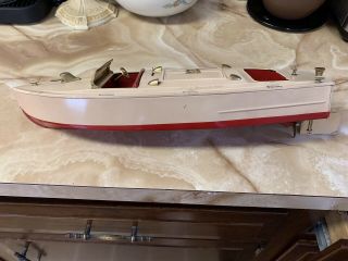 Vintage Lionel Craft Speed Boat Wind - Up Chris - Craft Metal Boat W/key