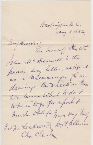 William B.  Allison - U.  S.  Senate From Iowa - 1882 Autograph Letter Signed - Als