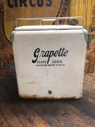 Vintage Grapette A1 Tall Cooler Sign Coca Cola Pepsi 7up Orange Crush Dr Pepper