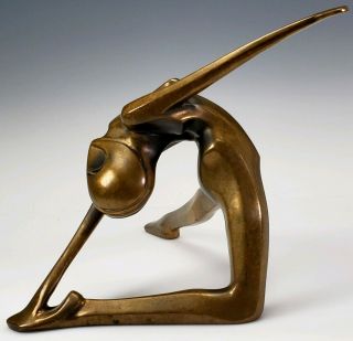 Bob Bennett Vintage American Modernist Figural Nude Dancer Bronze Sculpture