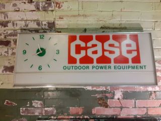 Vintage International Harvester Case Lighted Advertising Clock Sign