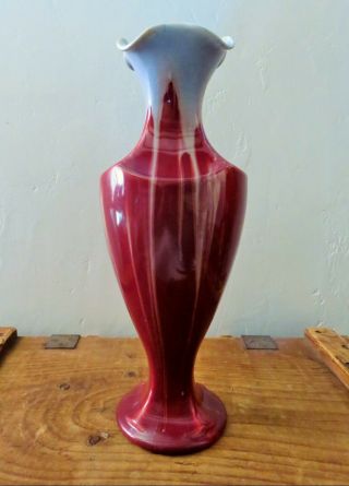 Art Deco Drip - Glaze Ceramic Vases (pair) Marked Belgium 83 Art Nouveau