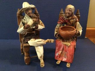 Vintage Mexican Folk Art Paper Mache Figurines