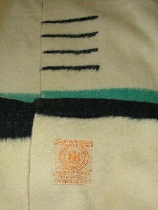 1950 ' s? - VTG HUDSON ' S BAY POINT BLANKET 4 Point Wool Striped 71 