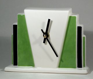 Echo Of Deco Art Deco Inspired Ceramic Miami Beach Mantel Clock