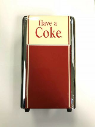 Coca Cola Have A Coke Table Napkin Holder Dispenser Metal Chrome 1992