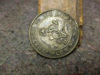 Vintage Fob/p.  & O.  Canton Successful Plow/neat Old Watch Fob/farm Plow Fob