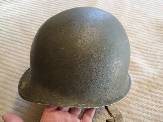 U.  S.  M1 Helmet WWII - A Casualty of War - Very Rare and Unusual Find 3
