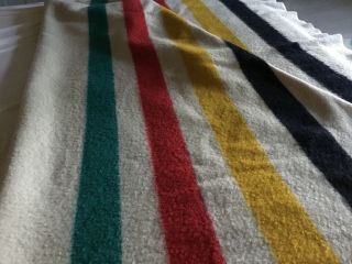 Vintage Hudsons Bay 4 - Point Wool Blanket In