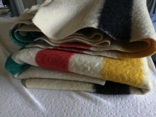Vintage HUDSONS BAY 4 - Point Wool Blanket In 2