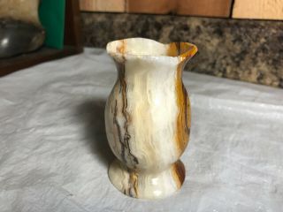 Vintage Small Marble Alabaster Stone Bud Vase