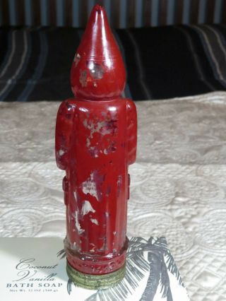 VINTAGE RARE ANTIQUE SANTA CLAUS TALL GLASS CANDY CONTAINER FIGURAL FIGURINE 3