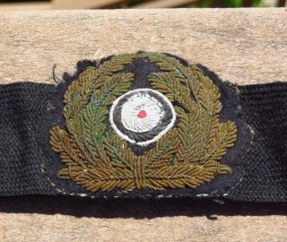 Ww2 German Kriegsmarine Cap Hat Badge Bullion Cockade W/ Wreath & Band