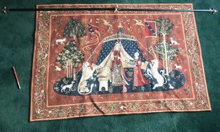 Large Wall Hanging Tapestry.  Flemish Tapestries.  Lady With Unicorn.  Great Condtn