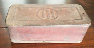 Vintage Ihc Metal Tool Box Antique Tractor International Harvester With 2 Tools