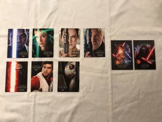 2015 Star Wars The Force Awakens (the Movie) Trading Card Promo Set Of 7,  Extra