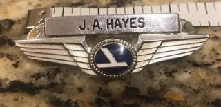 Vintage Eastern Airline Pilot Wings Avation Pin Badge J Hayes