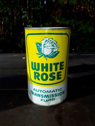 1950s White Rose Transmission Fluid Type A Imperial Quart Motor Oil Can