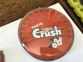 Orange Crush Soda Thermometer Sign Old Vintage