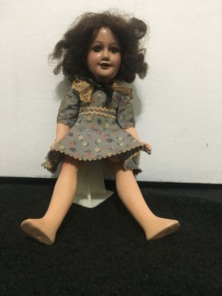 Ideal 17 " Deanna Durbin Composition Doll In Dress Vintage