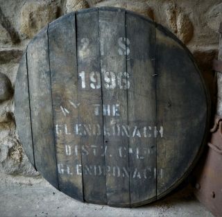 Rare 1996 Glendronach Whisky Barrel Lid 26 " Wide Ready To Hang
