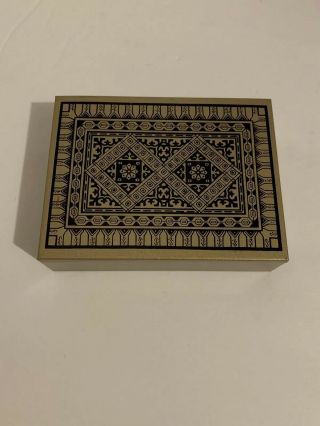 Small Metal Trinket Box With Black Design