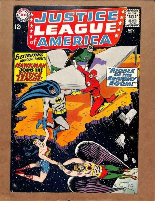Justice League Of America 31 - - Dc 1964 - Hawkman Joins Jla