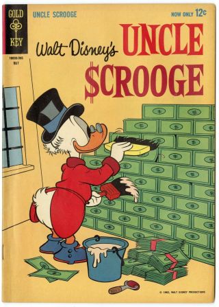 Uncle Scrooge 42 Vf,  8.  5 Ow/white Pages Carl Barks Art Disney Gold Key 1963