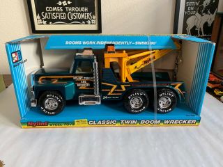 Vintage Toy Nylint Towing Recovery Metal Tow Truck Boom Wrecker Steel Truck,