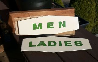 Vintage Texaco Motor Oil Mens And Ladies Restroom Signs