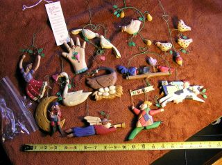 12 Days Of Christmas Ornaments Set Midwest Cannon Falls - Vintage Rare