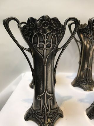 Six WMF Silver Plate Art Nouveau Posy vases Jugendstil Secessionist 2