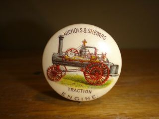Very Rare Nichols & Shepard Steam Tractor Traction 1 1/4 " Pinback 1896