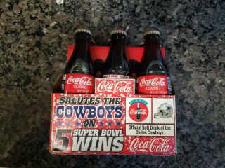 6 Dallas Cowboys Bowl Xxvii Coke Bottles,  Carton Collectible