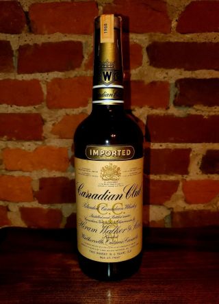 Canadian Club Whisky 6 Years Old Vintage 1968 Tax Seal Bottle Vintage