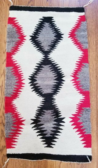 Vintage Navajo Eye Dazzler Rug Blanket 38 X 20 Inches