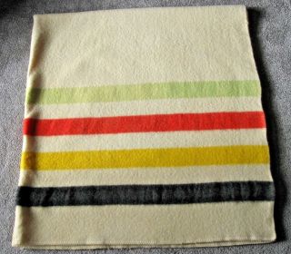 Vintage Striped Wool Blanket 73 " X 75 " No Labels Not Hudson Bay 1284 S